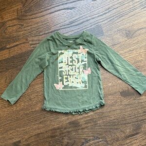 Garanimals Olive 'Best Sister Ever' Long Sleeve Tee